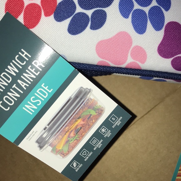 Fit & Fresh Zipper Insulated Lunch Tote Cooler Bag With Sandwich Container NWT - Picture 3 of 8